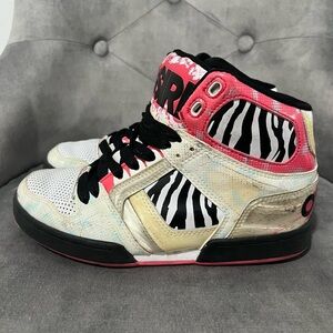 Osiris High-Top Sneakers with Zebra Print